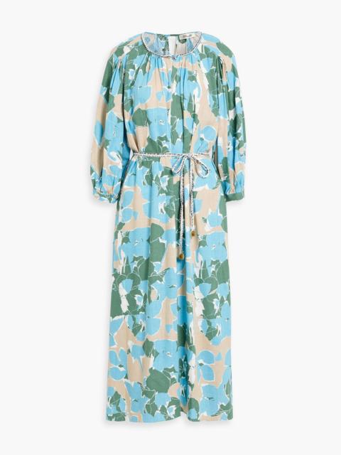 DIANE VON FURSTENBERG Bambi belted floral-print slub woven midi dress