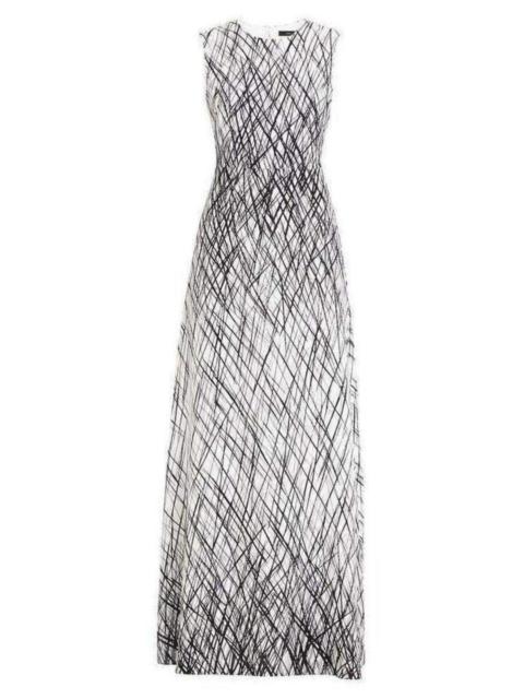 Other Designers Sleeveless Printed Gown Dress