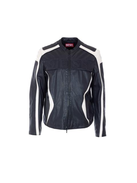 Diesel Diesel Men Logo L-Adam Leather Jacket