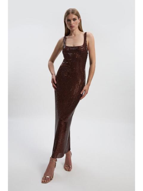 KAREN MILLEN Petite Premium Crystal Embellished Midi Dress