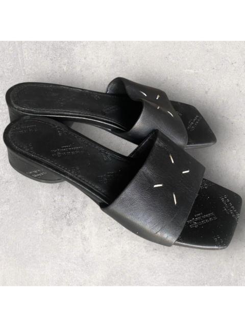 Maison Margiela Margiela Black Leather Sandal With Stitching