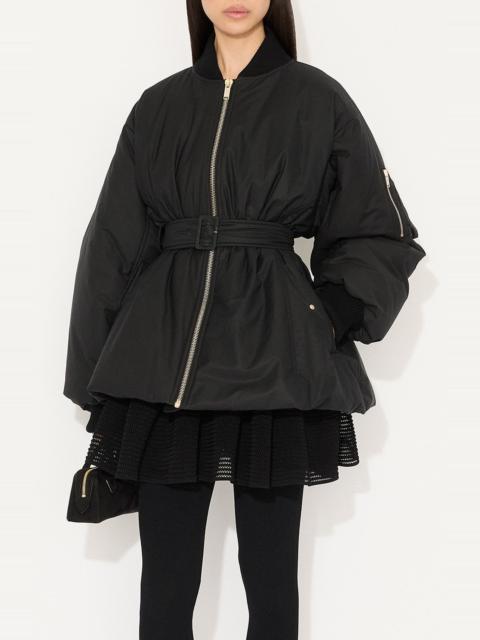 Alaïa Alaïa Belted Bomber Puffer Jacket in Noir Alaia at Nordstrom
