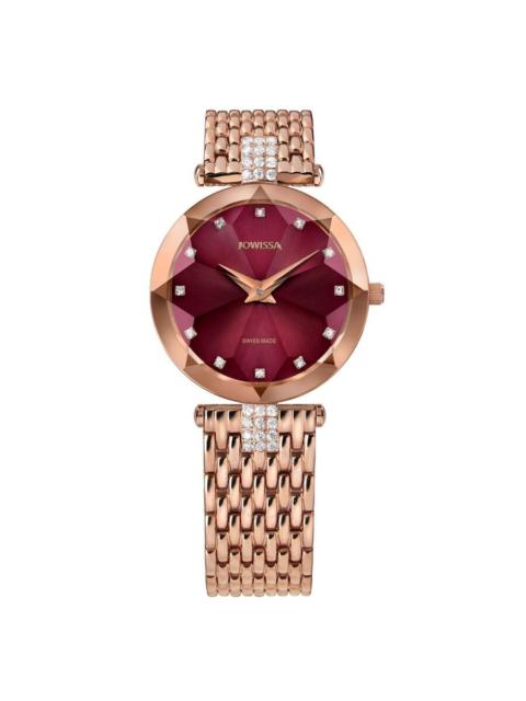 Jowissa - Jowissa Facet Strass Quartz Crystal Red Dial Ladies Watch J5.714.M