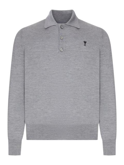AMI Paris Ami Paris Men Ami De Coeur Wool Polo Shirt