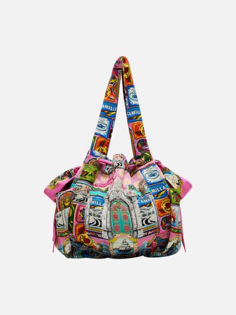 CAMILLA DRAWSTRING BEACH BAG