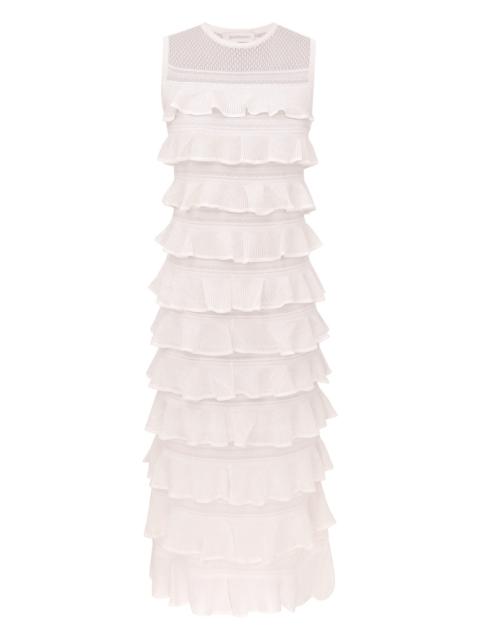 Zimmermann LUNA LACE FRILL MIDI DRESS