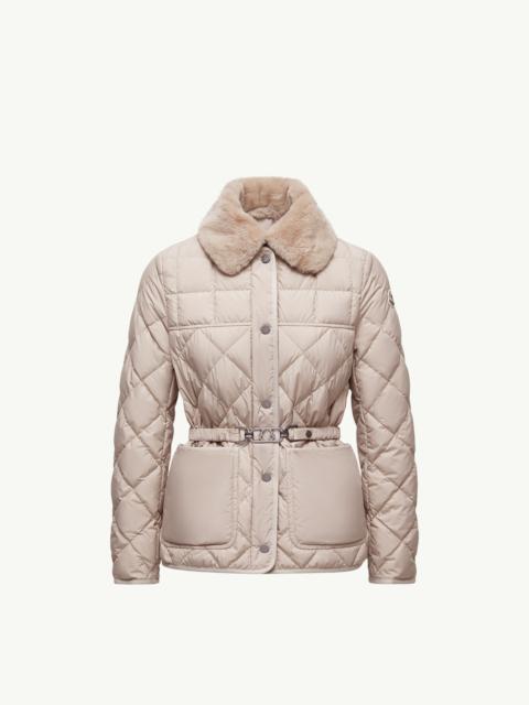 Moncler Cygne Faux Fur-Trimmed Short Down Jacket