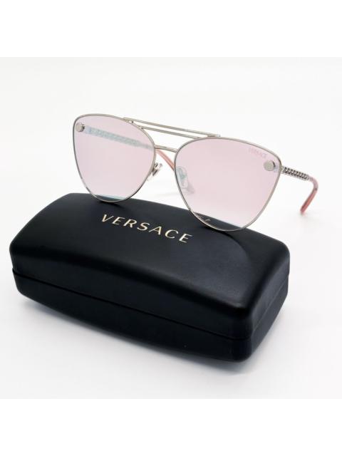 VERSACE NEW VE2267 1000/7V VERSACE SUNGLASSES SILVER PINK VE2267 100