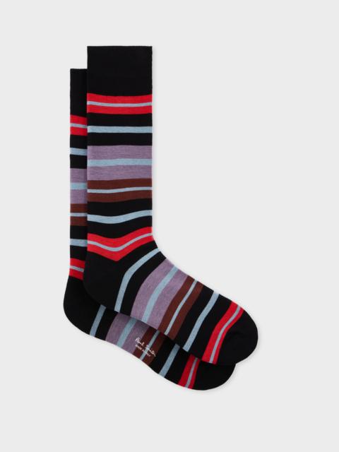 Paul Smith Black Multistripe Socks