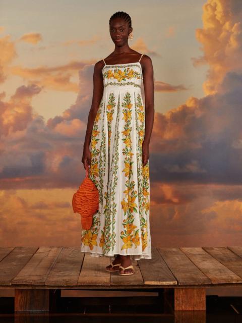 FARM RIO Off-White Tropical Lightness Sleeveless Maxi Dress