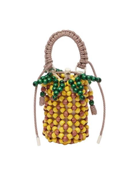 ALÉMAIS Wood Bead Pineapple Mini Bag