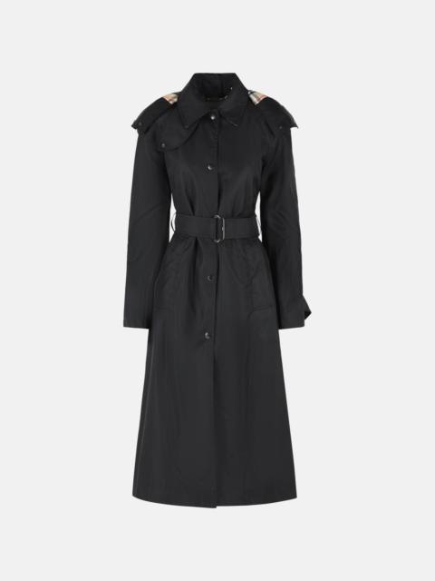 Burberry LONG CAR COAT WITH BLACK NYLON HOOD