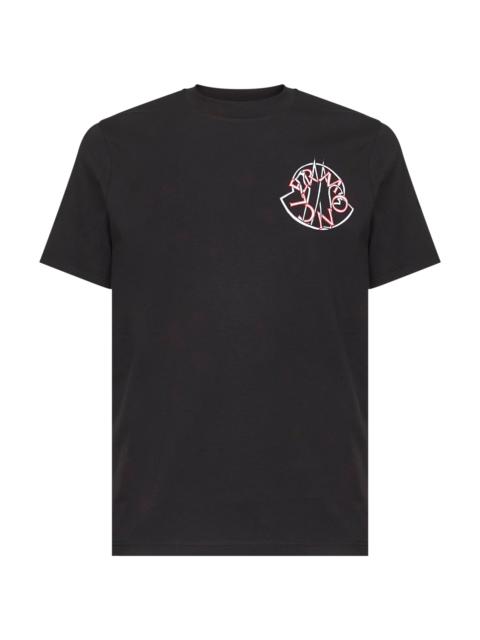 Moncler Blue cotton jersey logo T-shirt