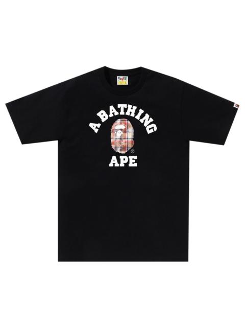 A BATHING APE® BAPE Bleach Check College Tee 'Black'