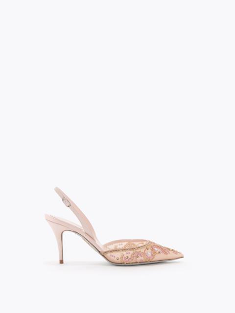 RENE CAOVILLA JAHANARA POWDER PINK SLINGBACK 80