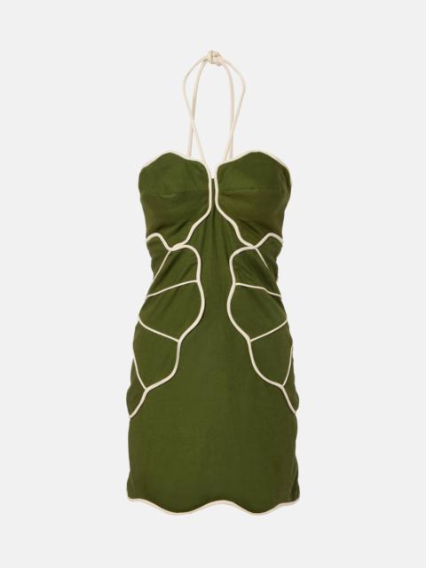 FARM RIO Linen-blend minidress