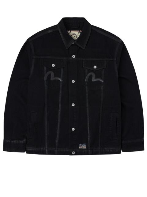 EVISU Kamon and Seagull Appliqué Regular Fit Denim Jacket Shirt