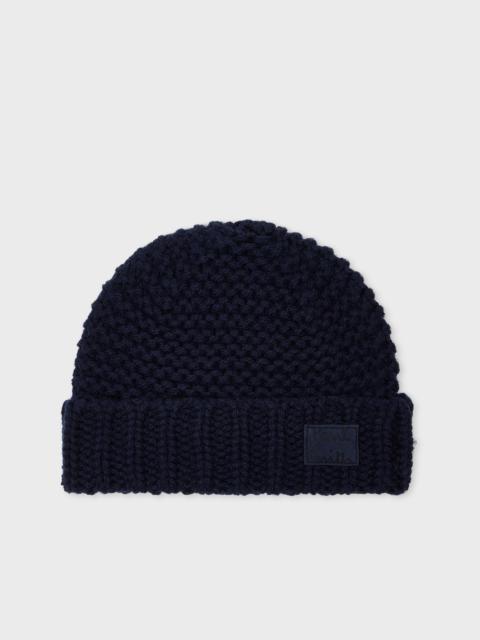 Paul Smith Navy Chunky Knit Wool Beanie