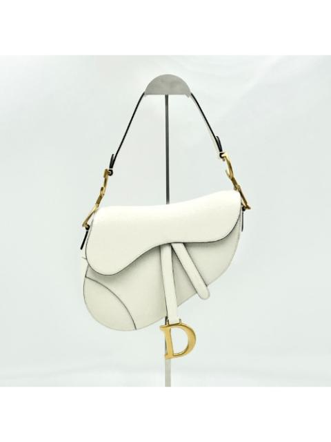 Other Designers Christian - Christian Dior 2022 Grained Calfskin Latte Gold Saddle Bag M0446CBAA-M030