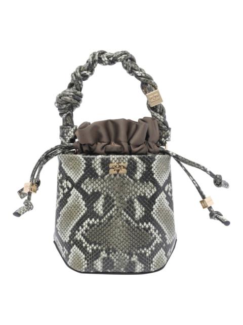Ganni Women Mini Bou Snake Bucket Bag