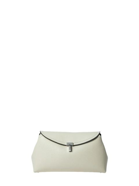 Totême TOTEME T-Lock $990 White Leather Clutch New And Authentic