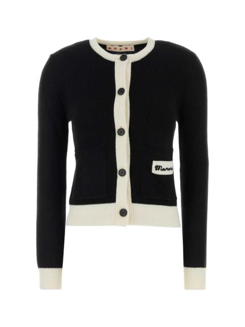 Marni Black Wool Blend Cardigan
