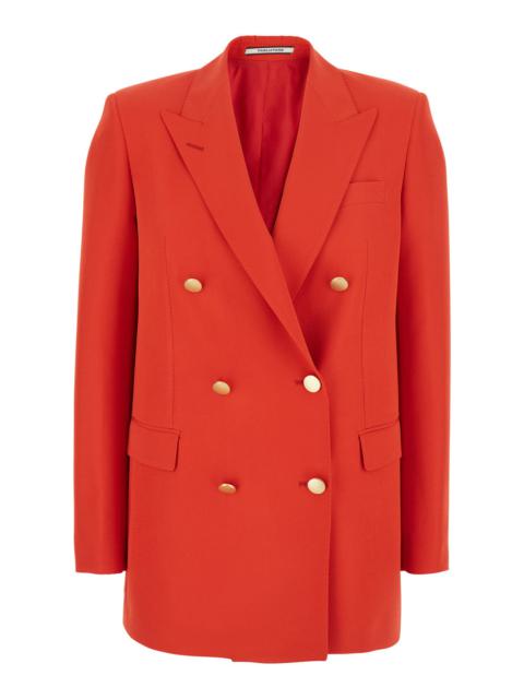 Other Designers Tagliatore Women Red Double-Breasted Jacket With Classic Lapels In Tech Fabric Woman