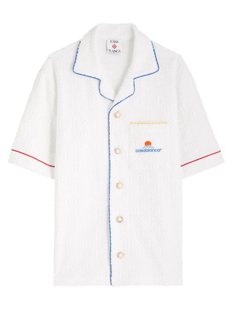 CASABLANCA Casablanca Monogram-jacquard Towelling Cotton-blend Shirt