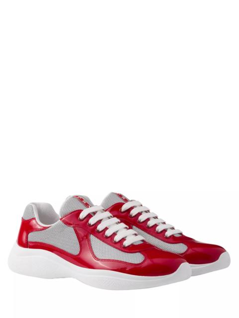 Prada Men's Patent Leather and Technical Fabric America's Cup Sneakers