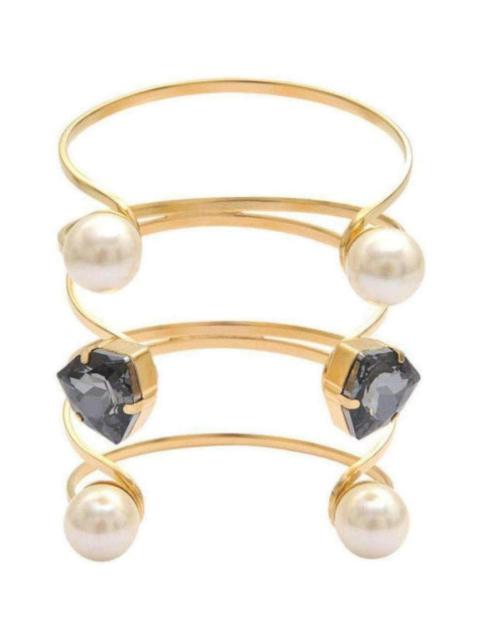 Other Designers Gold Swarovski Crystal Pearl Cuff Bracelet