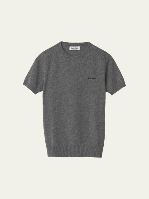 Miu Miu Cashmere Short-Sleeve Sweater