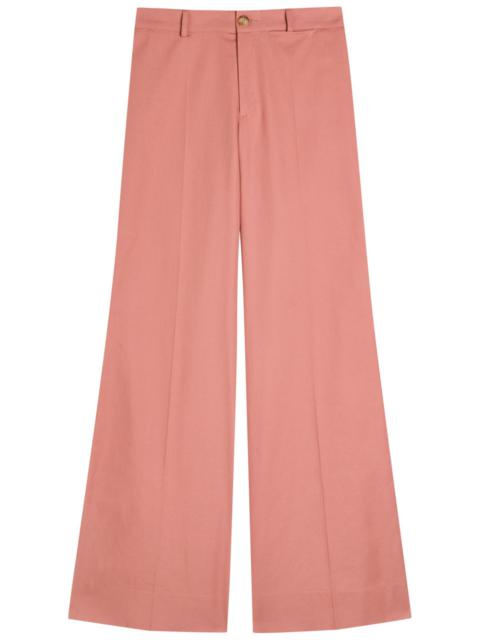 Chloé Chloe Flared-leg Canvas Trousers