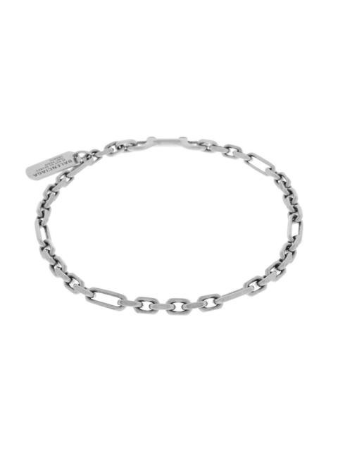 BALENCIAGA Women's Tags Carabiner Necklace  in Antique Silver