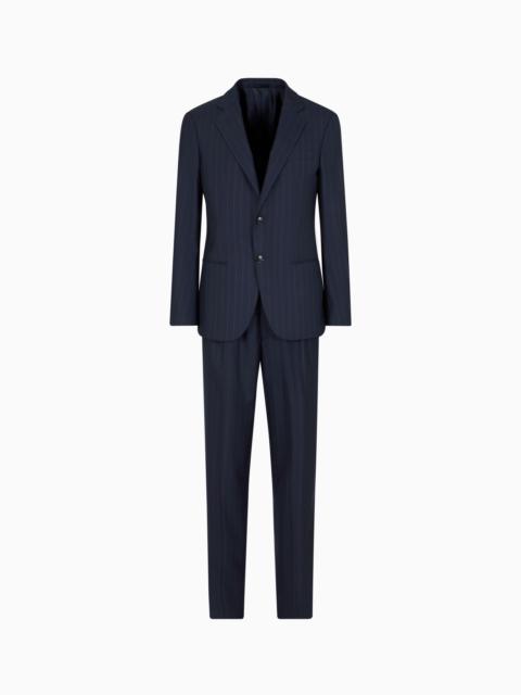 GIORGIO ARMANI Single-breasted Soho line suit in pinstriped virgin wool
