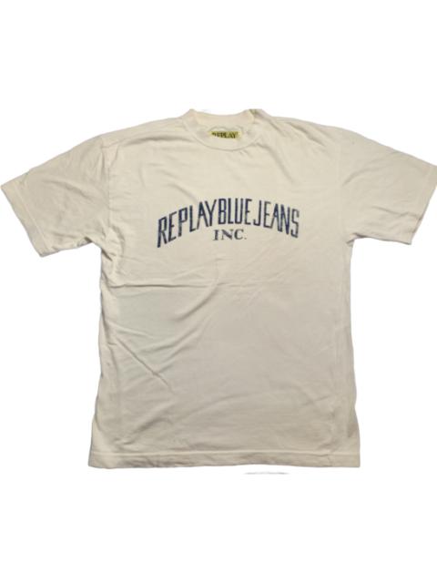 Other Designers Replay - Replay Blue Jeans Tee Spell Out Big Logo