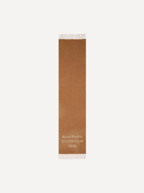 Acne Studios Logo Jacquard Camel Scarf