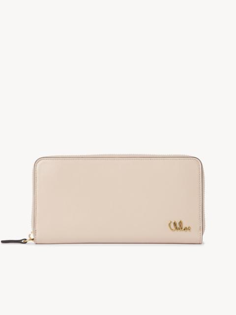 Chloé CHLOÉ ICONIC ZIPPED LONG WALLET IN SHINY LEATHER