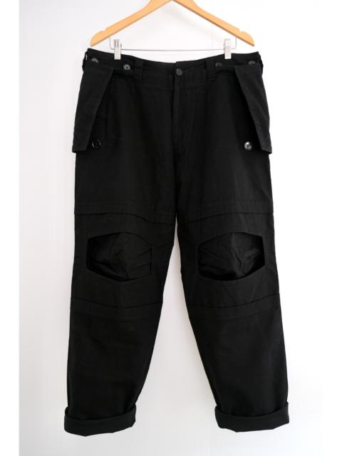 Yohji Yamamoto 1990s-00s Linen-Cotton Wide Button-Hem & Double-Layered Knee