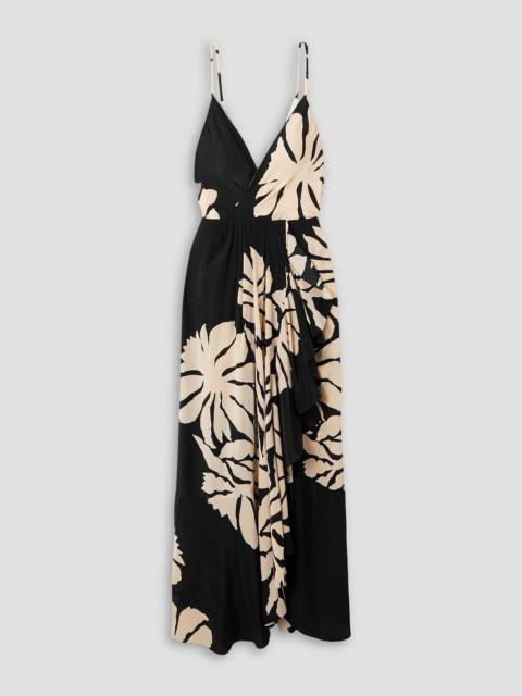 Johanna Ortiz Santa Cruz wrap-effect gathered floral-print silk maxi dress