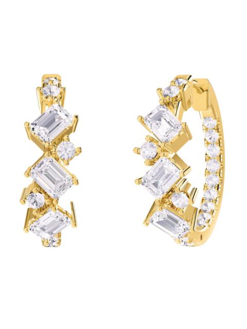 Other Designers Diamond2Deal 14k Yellow Gold 2.5 Ct Multi Shape Lab Grown Diamond Hoop Earrings VVS-VS, E-F