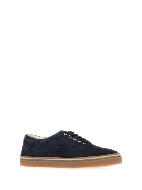 Brunello Cucinelli Brunello Cucinelli Men Navy Blue Suede Sneakers