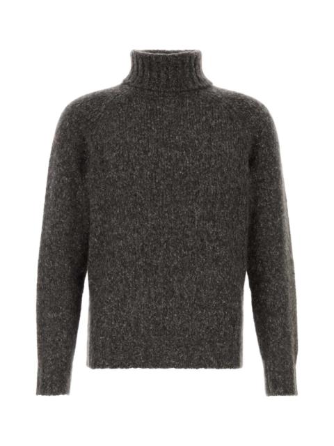 Brunello Cucinelli Brunello Cucinelli Men Melange Dark Grey Cashmere Blend Sweater