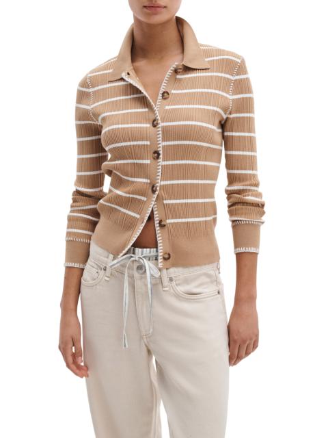 rag & bone rag & bone Harper Stripe Cardigan in Camel at Nordstrom