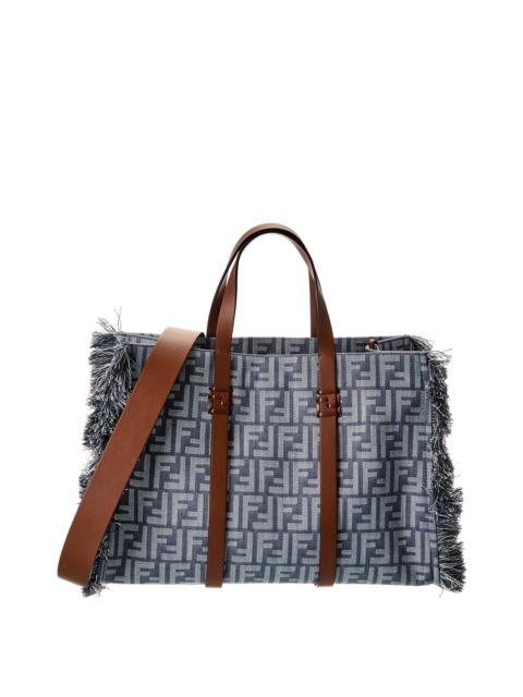FENDI FENDI Summer FF Denim & Leather Tote