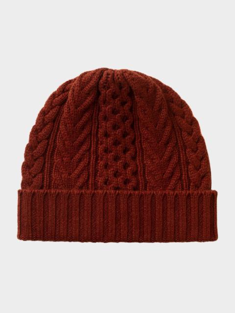 Johnstons of Elgin Aran Cable Knit Cashmere Beanie