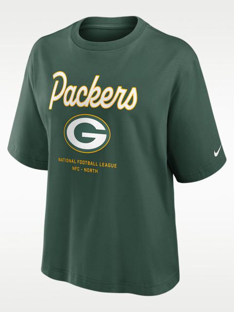 Nike Green Bay Packers Essential Script Boxy Women's Nike NFL T-Shirt