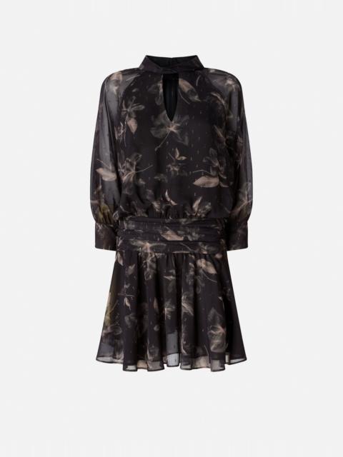 PINKO SHORT FLORAL-PRINT COUPÉ FIL DRESS