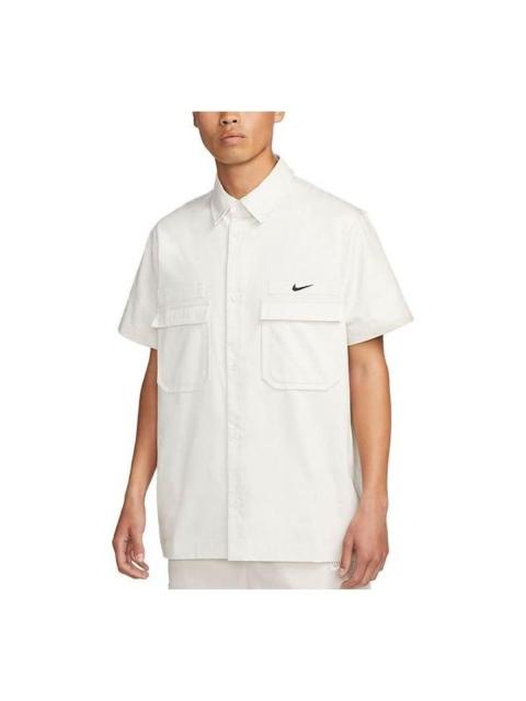 Nike Nike Life Woven Military Short-Sleeve Button-Down Shirt 'White' DX3341-030
