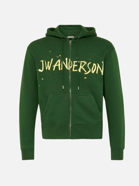 Other Designers Jw Anderson Men Zip Front Print Hoodie