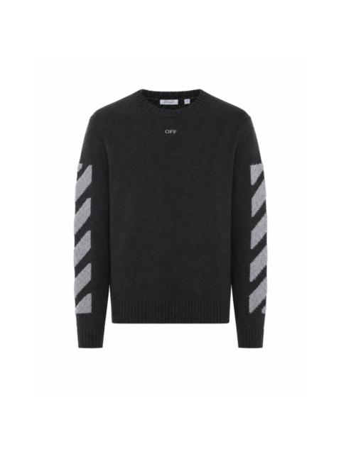 Off-White Off White Men Diagonal Fuzzy Sweater